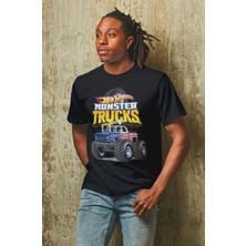 Fuddy Moda Unisex Hot Wheels Monster Trucks Baskılı T-Shirt Hot Wheels Yazılı T-Shirt