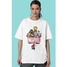 Fuddy Moda Marvel Comics Karakterleri Baskılı T-Shirt Erkek-Kadın Marvel Baskılı T-Shirt