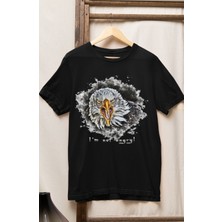 Fuddy Moda Unisex Oversize Kartal Baskılı T-Shirt I'm Not Angry Yazılı T-Shirt