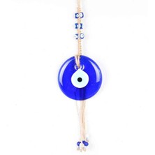 Depposite Nazar Makrome Tek Boy Oval Şekilli Altı Küçük Boncuk Örme Detaylı Duvar Süsü