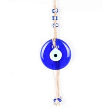 Depposite Nazar Makrome Tek Boy Oval Şekilli Altı Küçük Boncuk Örme Detaylı Duvar Süsü