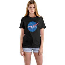 Texclusive Nasa Pizza T-Shirt Siyah Unisex