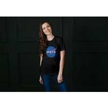 Texclusive Nasa Pizza T-Shirt Siyah Unisex