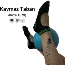 KBS 3 Çift Pamuklu Renkli Kaymaz Taban Silikon Baskılı Yoga Fitness Pilates Ve Aktivite Kadın Çorabı
