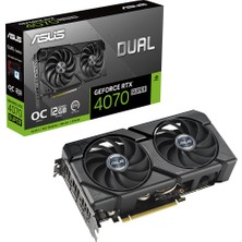 ASUS DUAL-RTX4070S-O12G-EVO NVIDIA GEFORCE RTX 4070 SUPER 12GB GDDR6X 192bit 2550MHz OC HDMI 3xDP DLSS3 EKRAN KARTI