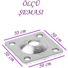 Glaswen Mobilya Baza Koltuk Zigon Sehpa Ayağı Metal Bağlantı Aparatı Düz Ayak Tabanı M8 Civatalı (8 Adet)