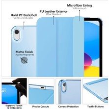 Five-E Apple Air 4. Nesil (2020) 10.9 Yatay Standlı Uyku Modlu Basic Arkası Sert Smart Kılıf A2316 A2324 A2325 A2072