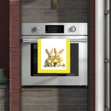 Sister Home Design Sarı Pötikare Tavşan Desenli Fırın Örtüsü