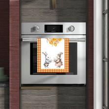 Sister Home Design Turuncu Pötikare Tavşan Desenli Fırın Örtüsü