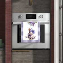 Sister Home Design Mor Pötikare Tavşan Desenli Fırın Örtüsü