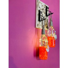 Design Shops LED Işıklı Şık Tasarımlı Turuncu Şişe (Asılabilir Ikili Set)