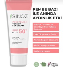 Sinoz Pink Touch Spf 50 Cilt Aydınlatıcı Ton Eşitleyici Güneş Kremi