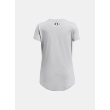 Under Armour Beyaz Kız Çocuk Bisiklet Yaka T-Shirt 1382979-100-UA Colorblock Bl Ss