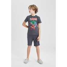 DeFacto Erkek Çocuk Marvel Avengers Kısa Kollu Şortlu Pijama Takımı C0992A824SP