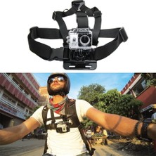 Fimtech Gopro Hero 12 Uyumlu Su Geçirmez Kılıf Housing Göğüs Bandı ve Kafa Bandı 3'lü Set