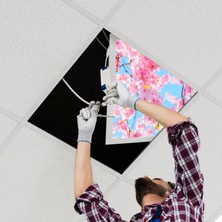 Gök Panel 60X60 LED Panel Aydınlatma Armatür Avize Sıva Altı Desenli Tekli 46510284SA