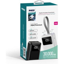 Phixi Force P30 30.000MAH 2 Çıkışlı LCD Göstergeli Powerbank