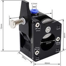 Pabiflo 3D Yazıcı Aksesuarları Bondte Ekstrudere Uygundur Tamamı Metal Uzun Menzilli ve Kısa Menzilli Evrensel (Sağ) (Yurt Dışından)