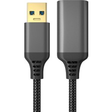 Pabiflo USB 3.0 Tip A Erkek-Dişi Uzatma Kablosu Dayanıklı Örgülü Malzeme Yüksek Veri Iletim Kablosu (5 METRE/16FT) (Yurt Dışından)