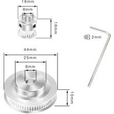 Pabiflo 3D Yazıcı Gt2 60 Diş 20 Diş Iç Delik 5mm Bant Genişliği 6mm Kasnak ve Bant Genişliği 6mm Voron 2.4 Için Triger Kayışı Kiti (Yurt Dışından)