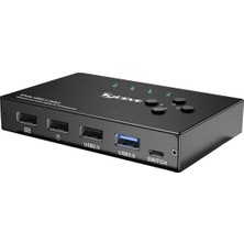 Pabiflo 4 Bağlantı Noktalı Usb3.0 Paylaşıcı Anahtarı USB Kvm Switcher Klavye Fare Yazıcısı Için Denetleyici Pc Paylaşımı Ayırıcı ile (Yurt Dışından)