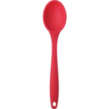 Kitchen Design Lab Büyük Boy Yanmaz Silikon 4 Renkte Silikon Kaşık – Silikon Kırmızı Mor Mavi Yeşil Kaşık