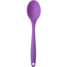 Kitchen Design Lab Büyük Boy Yanmaz Silikon 4 Renkte Silikon Kaşık – Silikon Kırmızı Mor Mavi Yeşil Kaşık