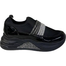 Punto 553118 Streç Esnek Kumaş Taş Detaylı Yüksek Hafif Taban Kadın Günlük Sneakers Ayakkabı