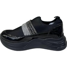 Punto 553118 Streç Esnek Kumaş Taş Detaylı Yüksek Hafif Taban Kadın Günlük Sneakers Ayakkabı