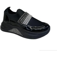 Punto 553118 Streç Esnek Kumaş Taş Detaylı Yüksek Hafif Taban Kadın Günlük Sneakers Ayakkabı