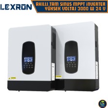 Lexron Akıllı Tam Sınus Mppt Yüksek Voltaj 3000 Watt 24 Volt Inverter - 3kw 24V