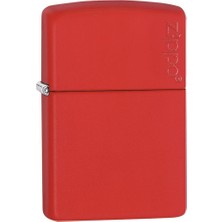 Zippo Red Matte Logo Dizayn Kırmızı Çakmak