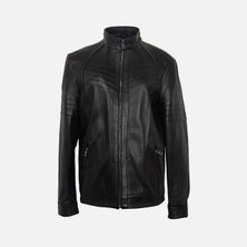 Kemal Tanca Siyah Deri Erkek Mont 053 2XL Modern Tasarım ile Şık ve Rahat Kullanım