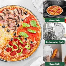 Benagee 3 Adet Pişirme Pizza Tepsisi, 12 Inç ve 13.5 Inç Paslanmaz Çelik Pişirme Pizza Tepsisi, Pizza Kek, Barbekü Için Uygun (Yurt Dışından)