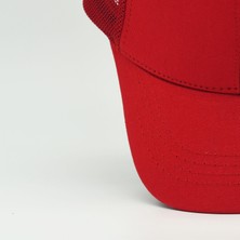 Şapkadan Ayarlanabilir Kırmızı Fileli Spor Basic Şapka