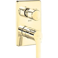 E.C.A Luna Ankastre Banyo Bataryası Sıva Üstü 3 Yollu Altın Renkli 102867336-K