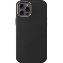 Bulut E-Ticaret Apple iPhone 12 Pro - Uyumlu Bulut E-Ticaret Leathersafe Wireless Kapak-Siyah