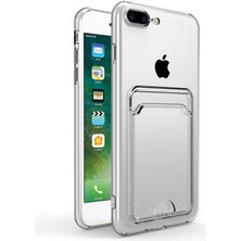 Bulut E-Ticaret Apple iPhone 8 Plus - Uyumlu Kartlıklı Şeffaf Bulut E-Ticaret Setra Clear Silikon Kapak-Renksiz