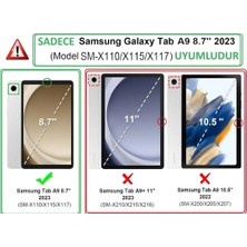 Cover Center  Samsung Galaxy Tab A9 8.7 Inç Tablet Uyumlu 360 Derece Dönebilen Kapaklı Kılıf Koruyucu Zırh Kapak