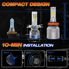 Fahren H4 Termitör 120W 28000 Lümen 6500K Süper Parlak LED Ampül