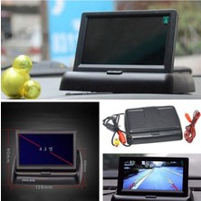 Mega Oto Market Katlanır 4,3" LCD Ekran ve Geri Vites Park Kamerası