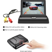 Mega Oto Market Katlanır 4,3" LCD Ekran ve Geri Vites Park Kamerası