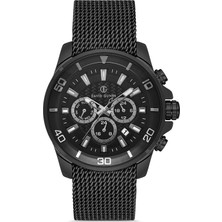 David Guner Multifonksiyonlu Siyah Kaplamalı Siyah Kadranlı Erkek Kol Saati