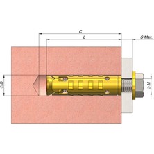 Gimpa Çekmeli M10 S Tipi Çelik Dübel