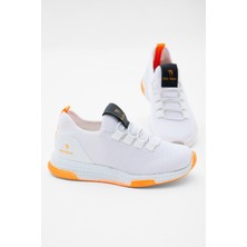 Tonny Black Çocuk Beyaz Oranj Rahat Kalıp Lastik Bağcıklı Spor Ayakkabı