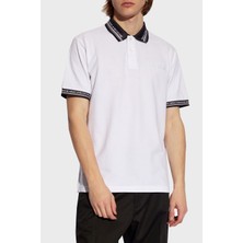 Versace Jeans Couture Pamuklu Regular Fit Polo Yaka T Shirt Erkek Polo Yaka T Shirt 76GAGT09 CJ01T 003