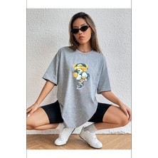 Medinenur  Peluş Ayı Baskılı Bisiklet Yaka Tshirt