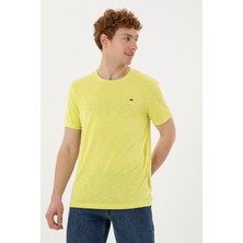 U.S. Polo Assn. Erkek Regular Fit Bisiklet Yaka Fıstık Yeşili Basic Tişört 50285294-VR087