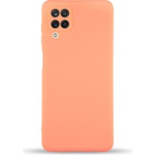 Caseart Samsung Galaxy A12 Kapak Içi Kadife Kamera Korumalı Lansman Silikon Kılıf - Turuncu