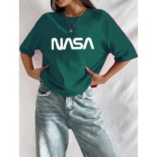 Medinenur  Nasa Baskılı Siyah Tshirt